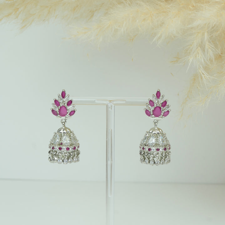 Petal Drop AD Jhumka Earrings