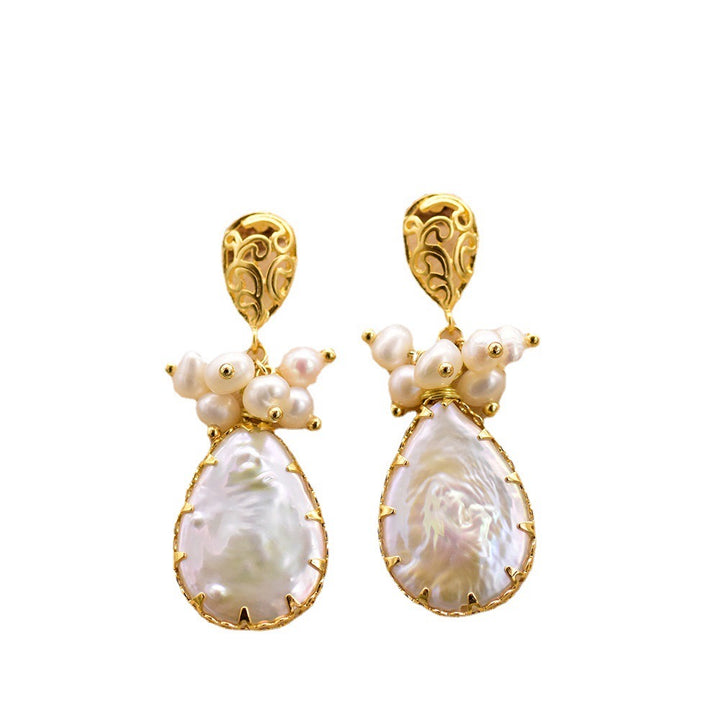 Water Droplets Pearl Drop Earrings