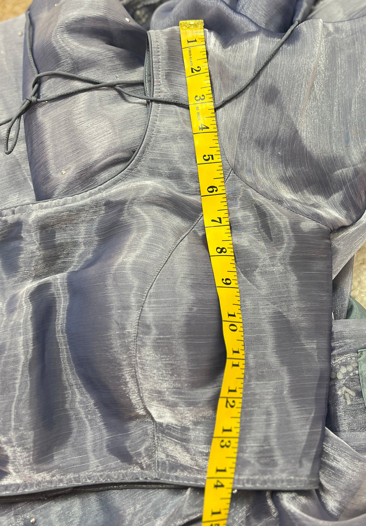 Steel Grey Jimmy Choo Saree with Readymade Blouse