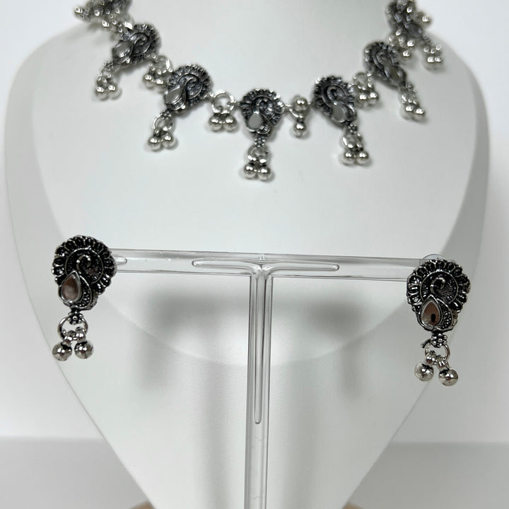 Oxidised Statement Necklace Set