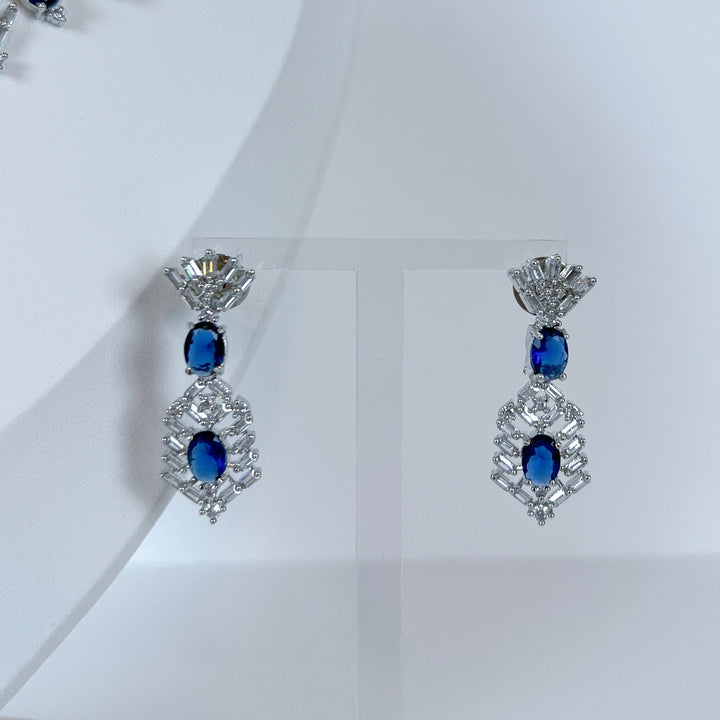 Blue Stone AD Necklace Set