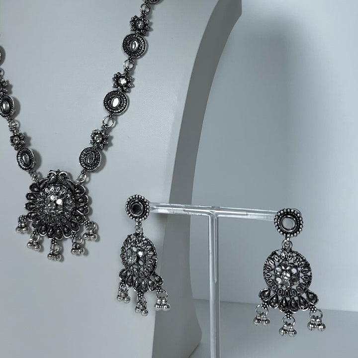 Oxidised Statement Necklace Set
