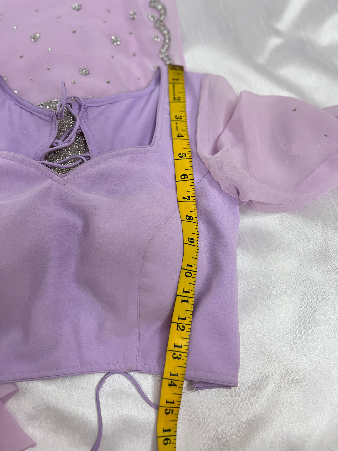 Lavender Georgette Saree with Readymade Blouse