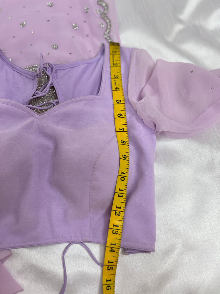 Lavender Georgette Saree with Readymade Blouse