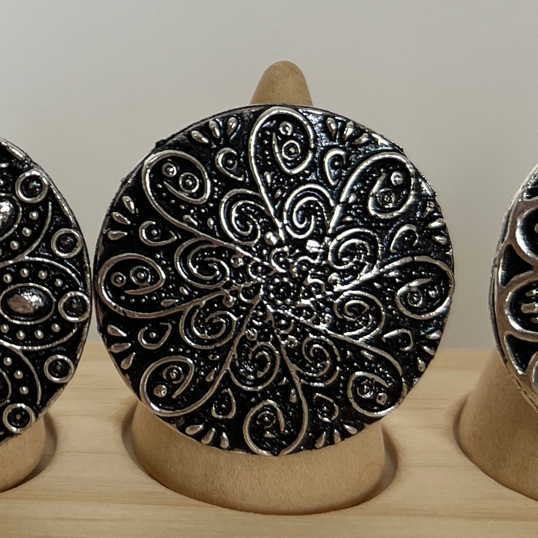 Oxidised Adjustable Statement Ring