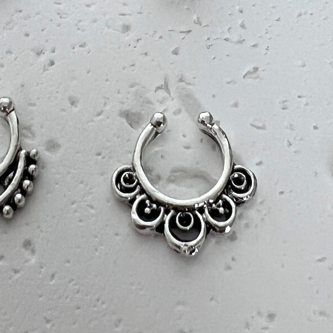 Oxidised Silver Tone Nose Ring