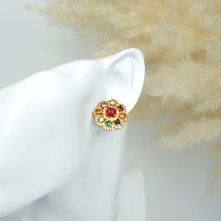 Navaratna Stud Earrings