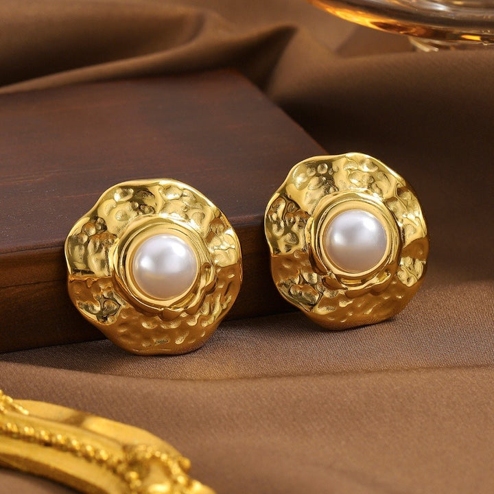 Retro Classical Ear Studs Titanium Steel