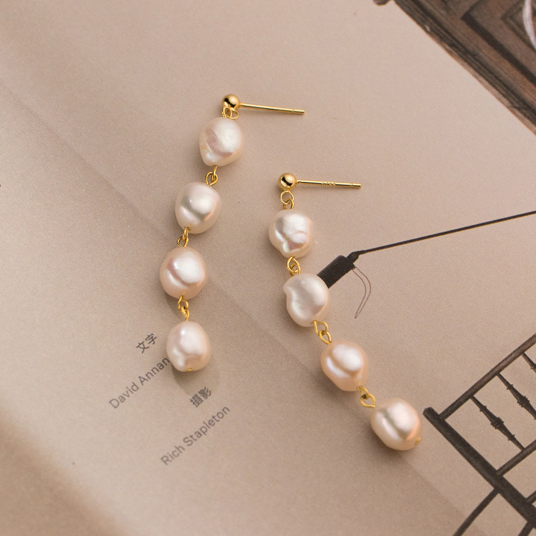 Pearl Tassel Earrings Freshwater Pearl Luxury Drop Earrings