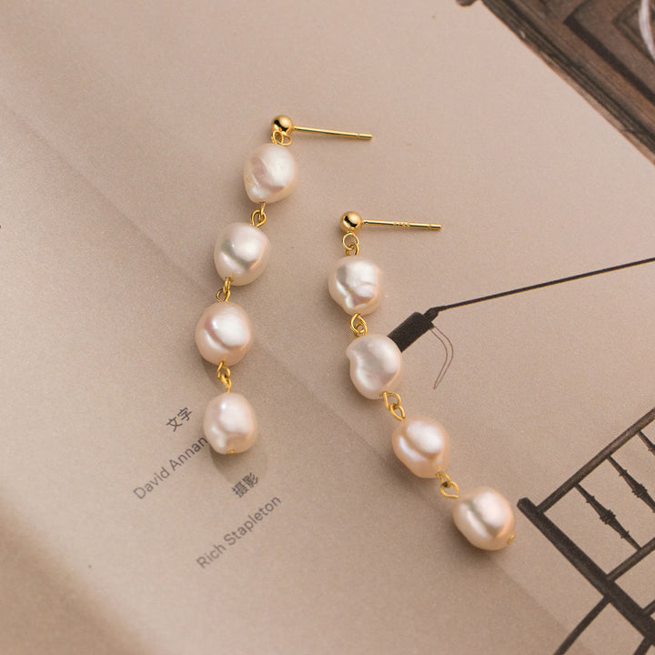 Pearl Tassel Earrings Freshwater Pearl Luxury Drop Earrings