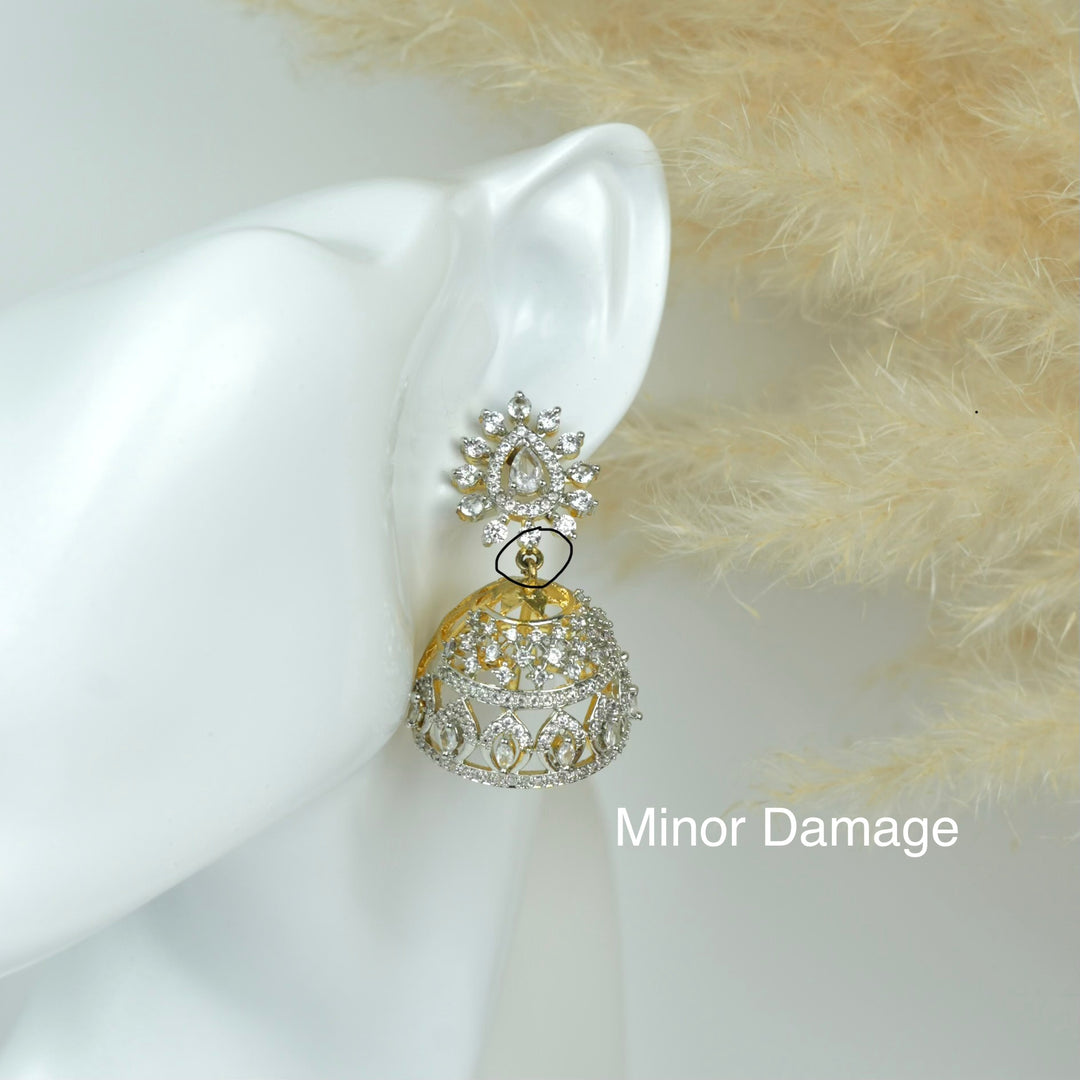 Crystal Bloom Jhumka Earrings