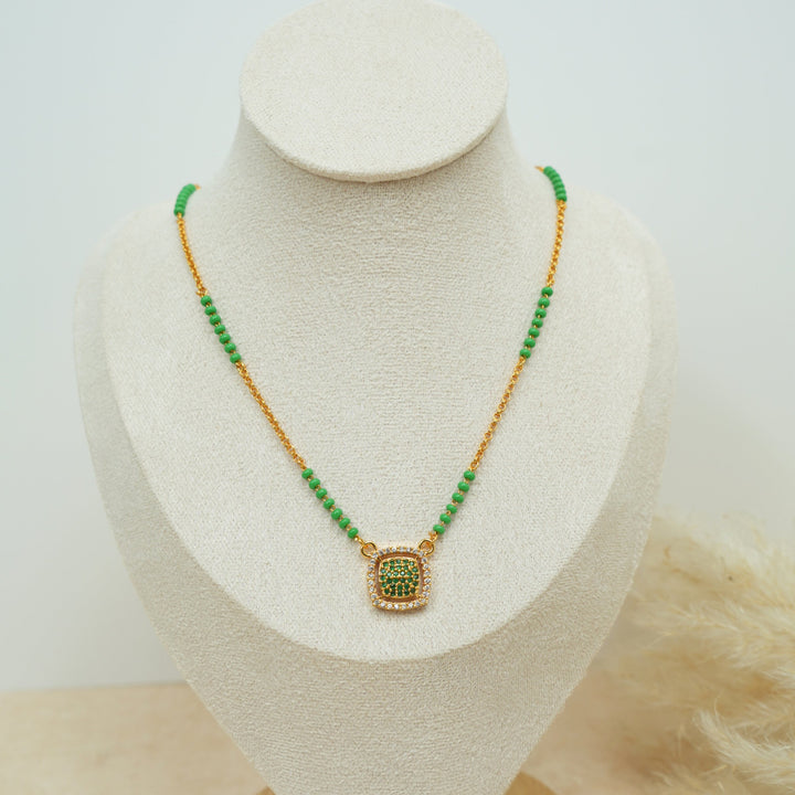 Green Beaded Mangalsutra