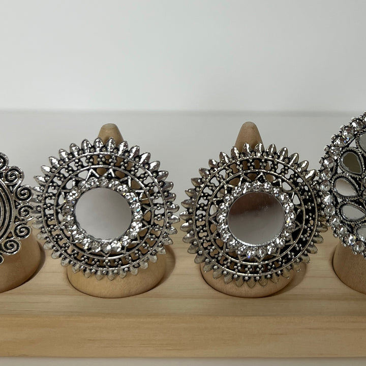 Oxidised Adjustable Statement Ring