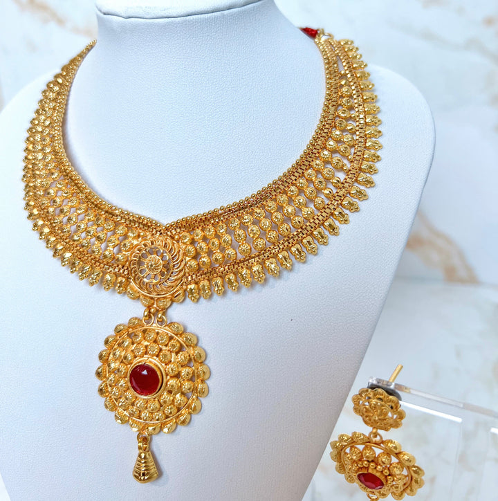 Mini Haar Red Stone Statement Set