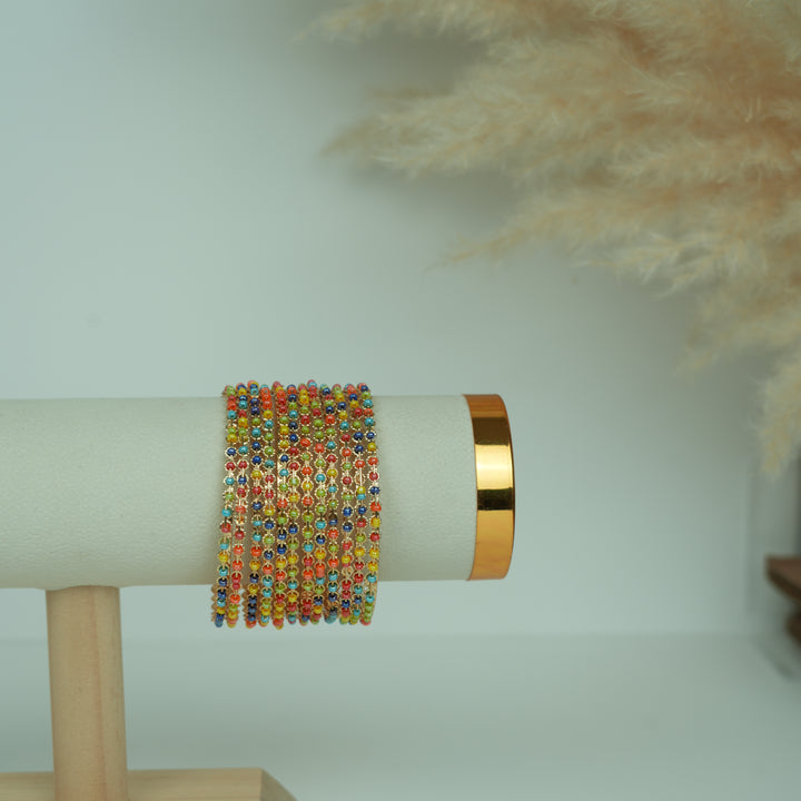 Multi-Colour Beads Bangles