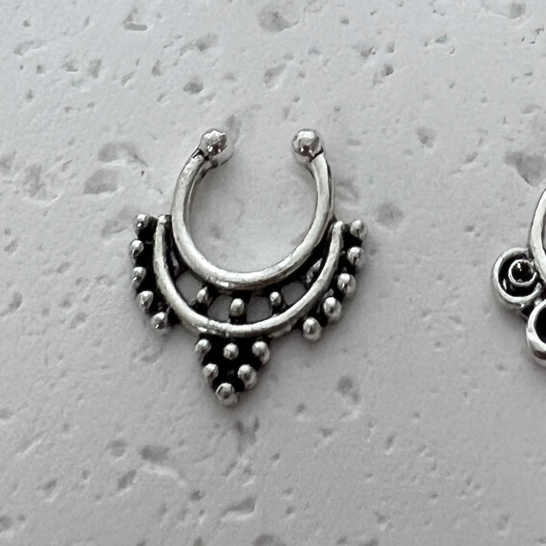 Oxidised Silver Tone Nose Ring