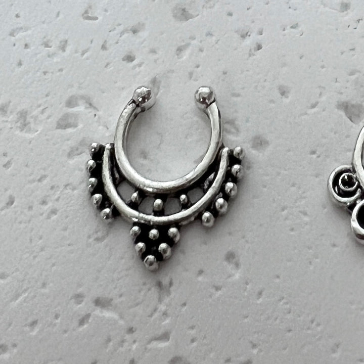 Oxidised Silver Tone Nose Ring