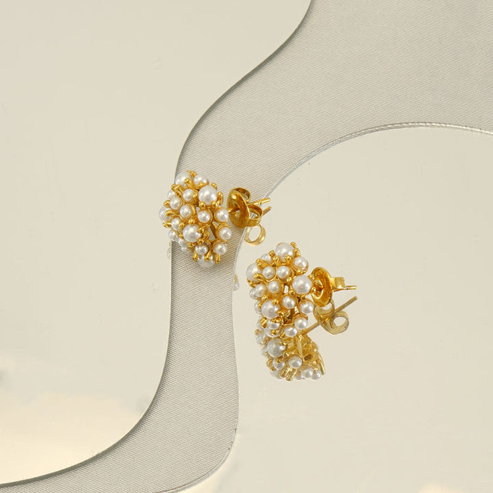 Freshwater Pearl Elegant Ear Studs
Stainless Steel 18K Gold Plated