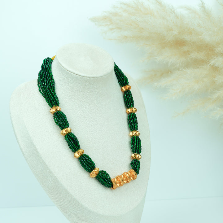 Green Hydropote Tilhari Beads Mini Necklace