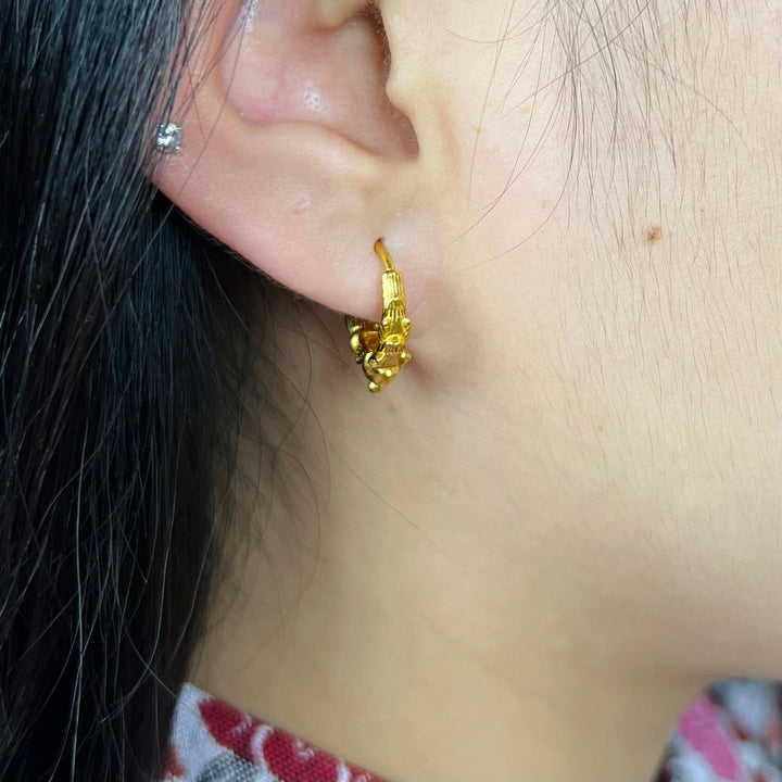 Small Madwari Hoop Earrings