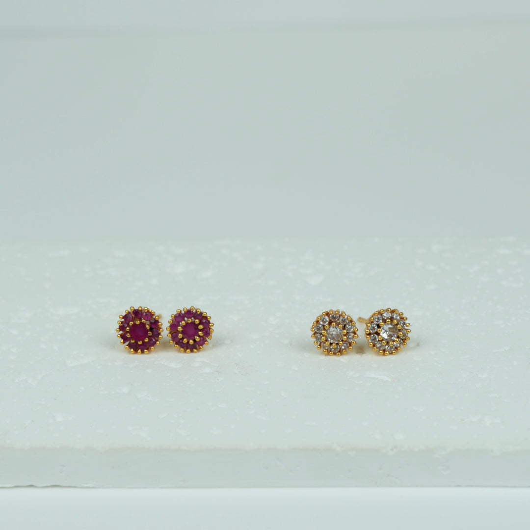 Mini Halo Stud Earrings