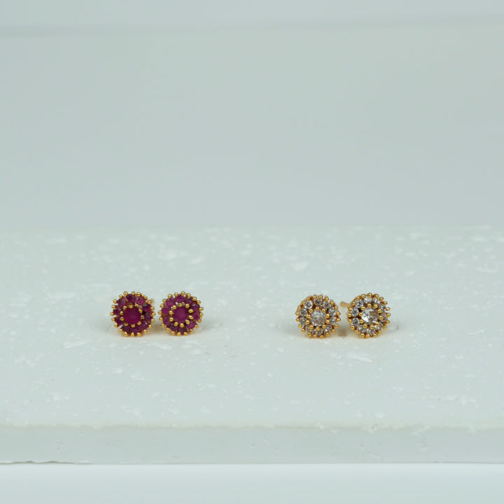 Mini Halo Stud Earrings