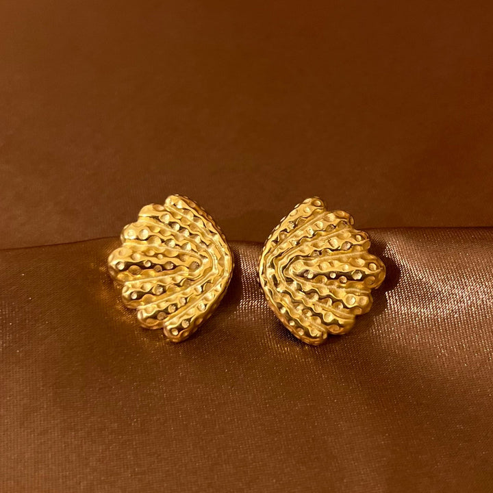 Sculpted Shell Stud Earrings