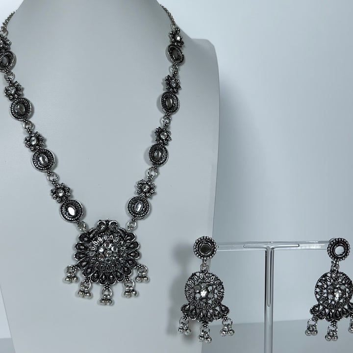 Oxidised Statement Necklace Set