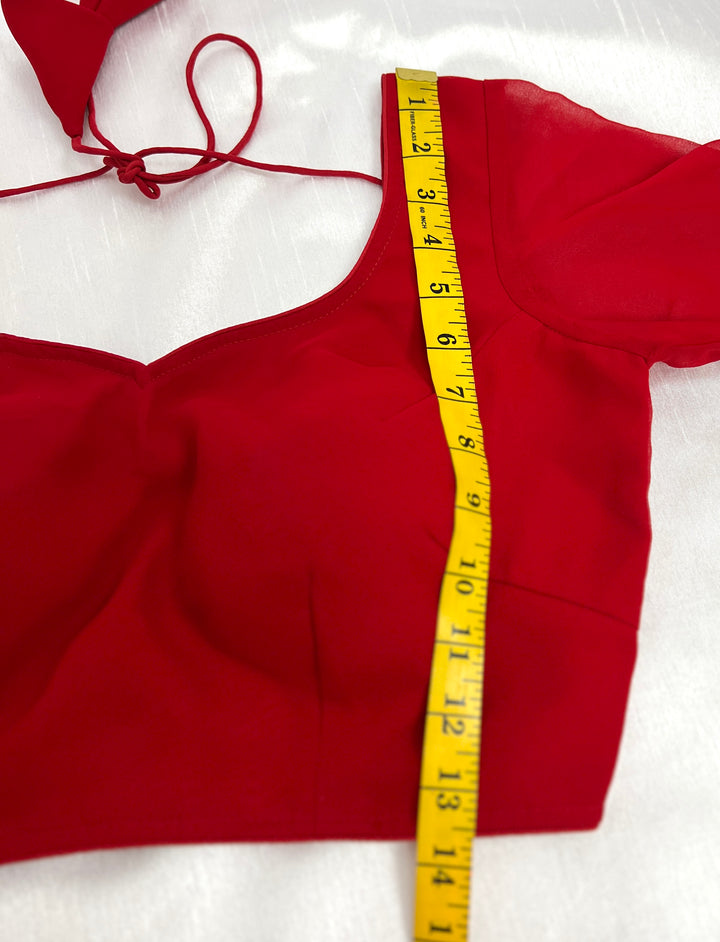Red Georgette Saree with Readymade Blouse