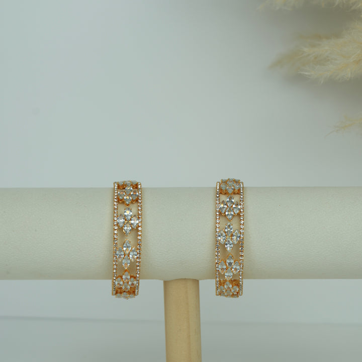 AD Stone Bangles Set – Rose Gold Finish