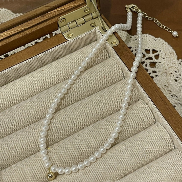 Pearl Necklace with Titanium Steel Chain &amp; Pendant