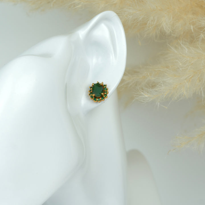 Oval Halo Stud Earrings