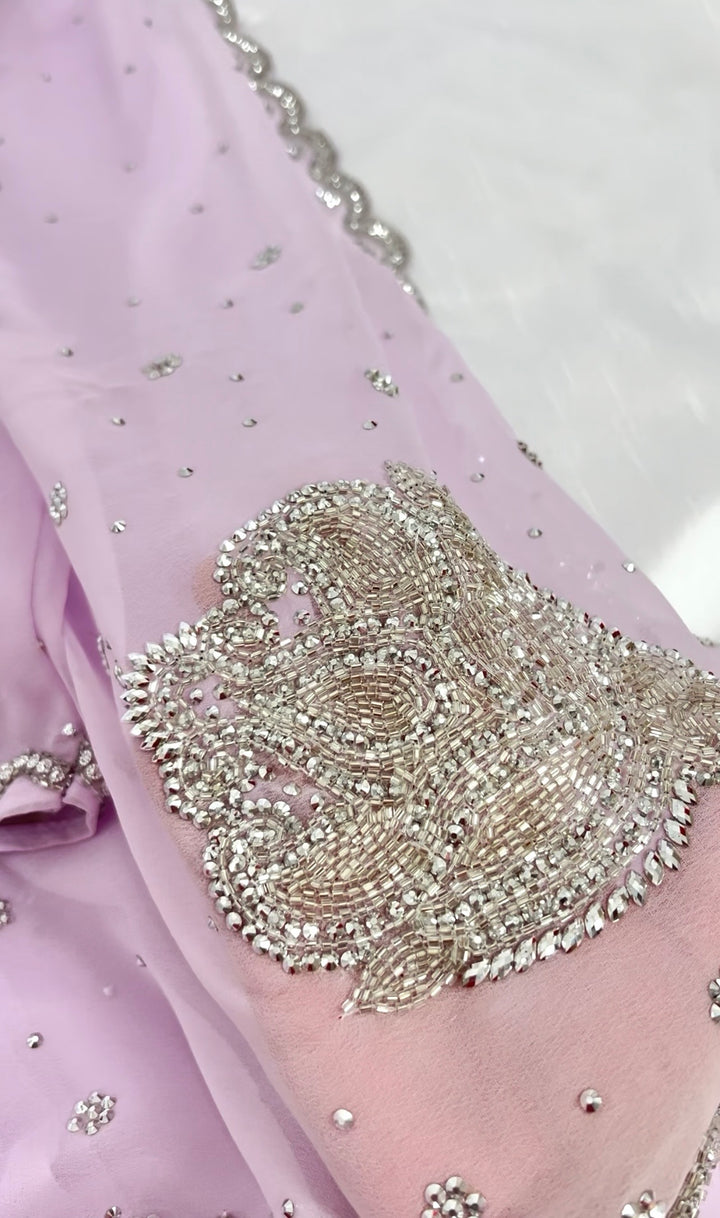 Lavender Georgette Saree with Readymade Blouse