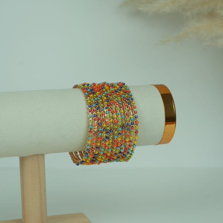 Multi-Colour Beads Bangles