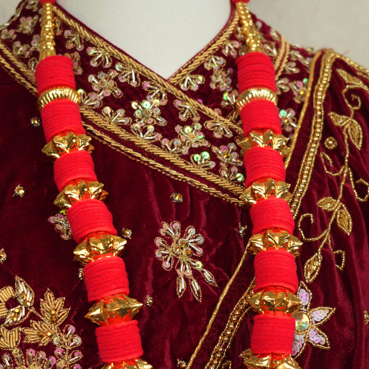 Kadey Kantha Mala – Red Makhamal