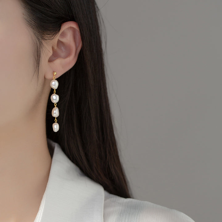 Pearl Tassel Earrings Freshwater Pearl Luxury Drop Earrings