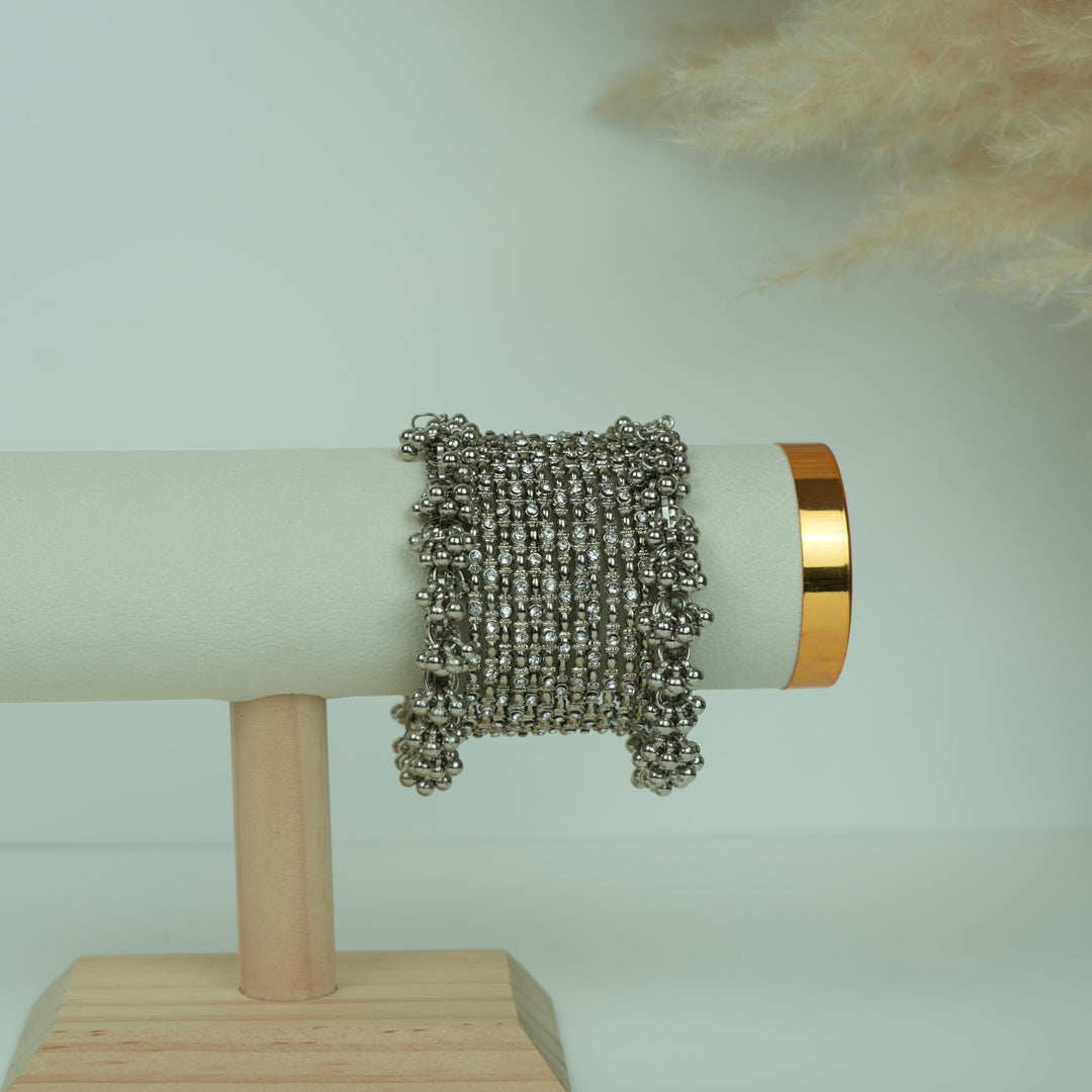 Oxidised Stone Ghungroo Bangles
