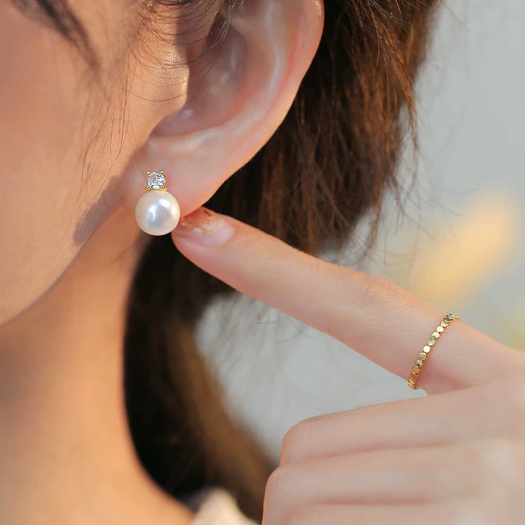 925 Sterling Silver Natural Freshwater Pearl Earrings