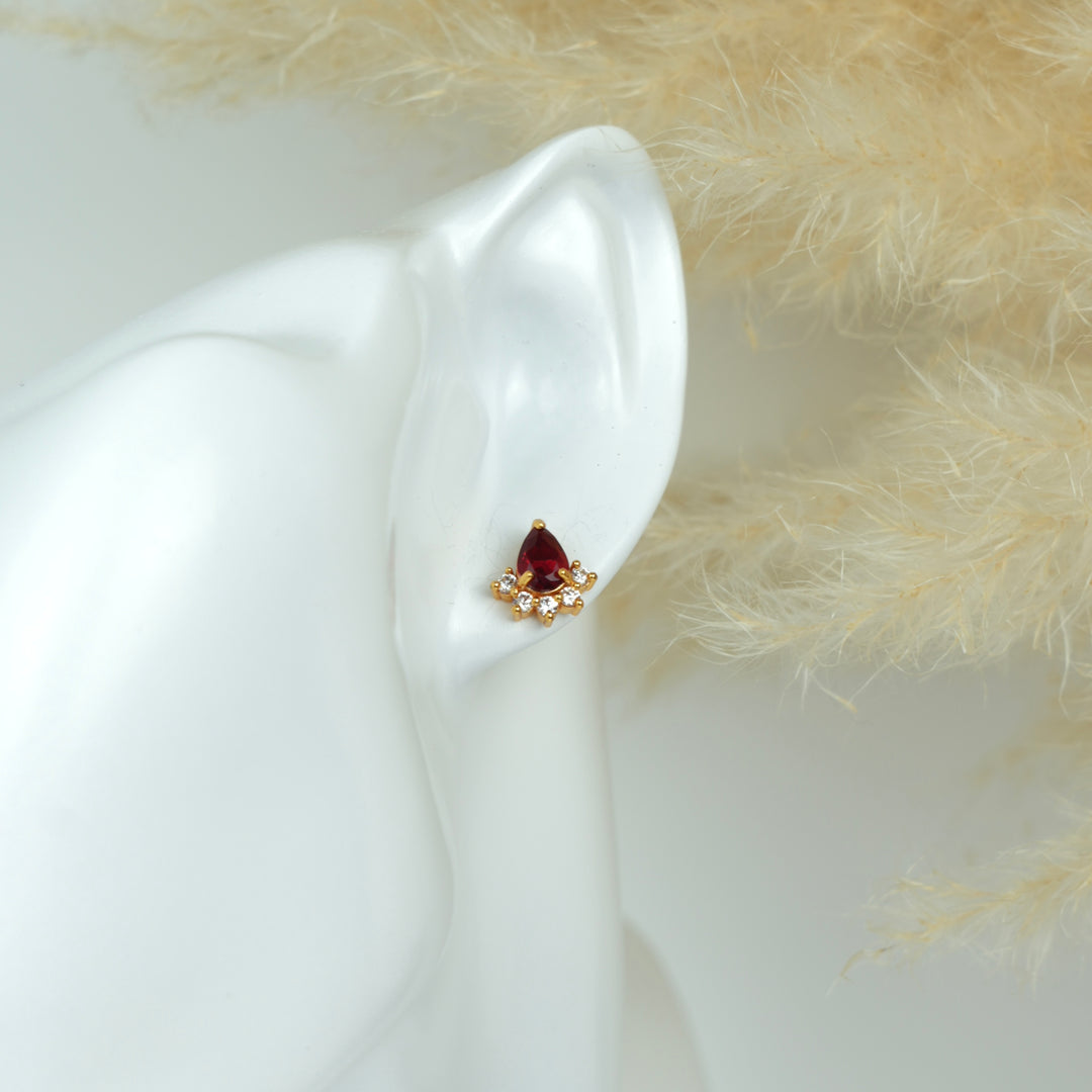 Teardrop Cluster Stud Earrings
