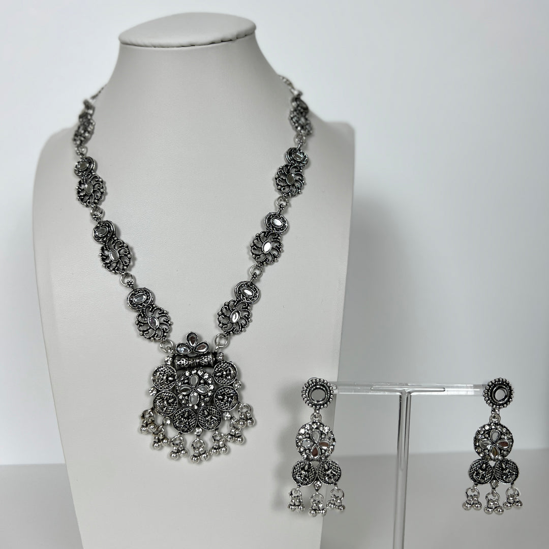 Oxidised Statement Necklace Set