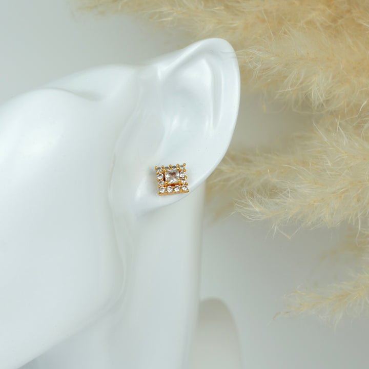 Square Halo Stud Earrings