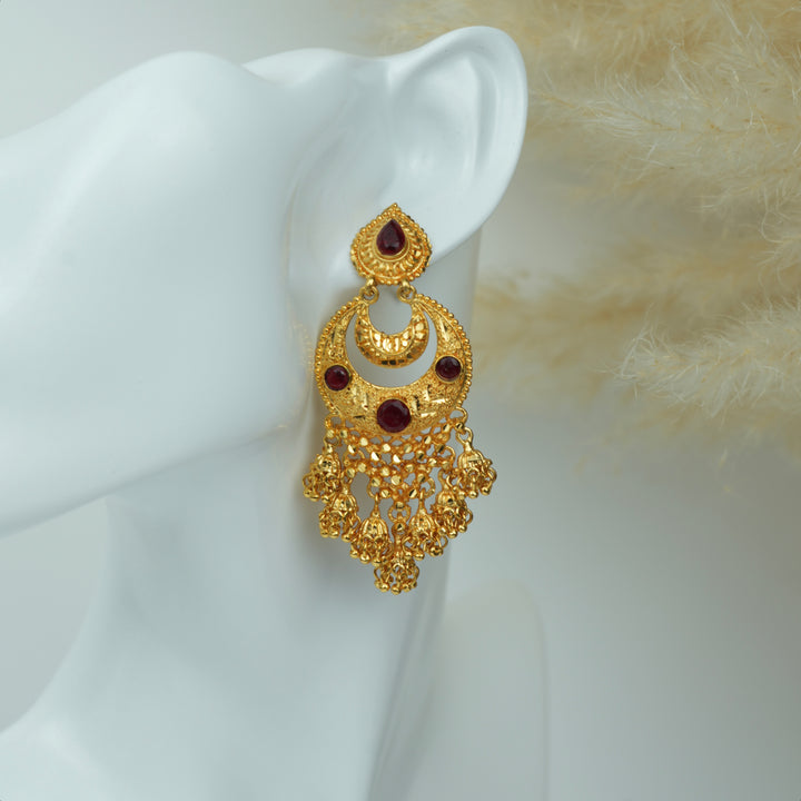 Red Stone Jhumka