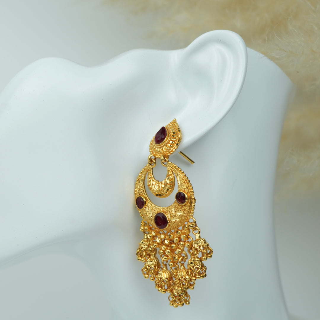 Red Stone Jhumka