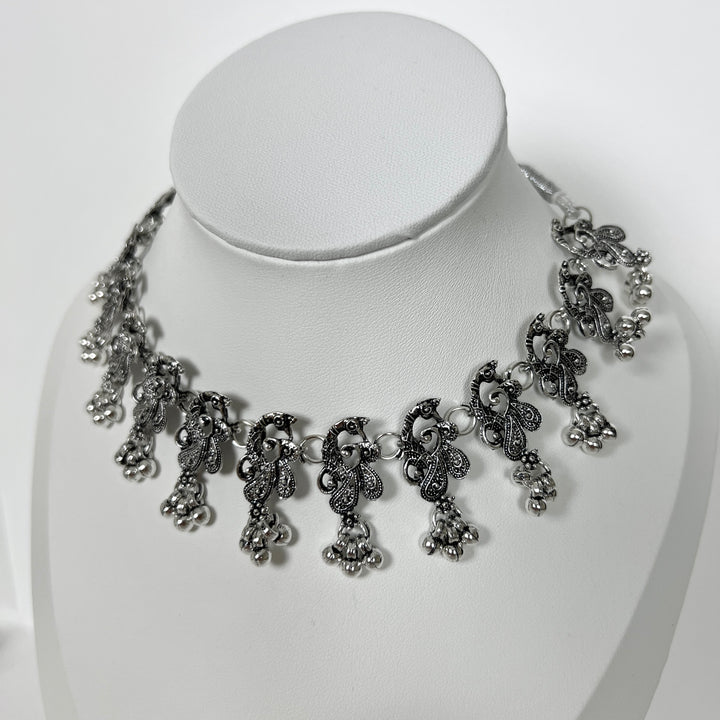 Oxidised Statement Necklace Set