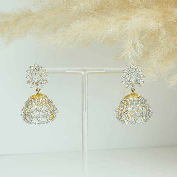 Crystal Bloom Jhumka Earrings
