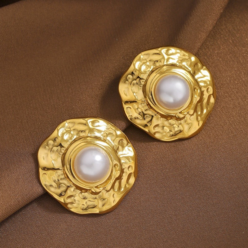 Retro Classical Ear Studs Titanium Steel