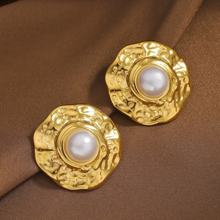 Retro Classical Ear Studs Titanium Steel