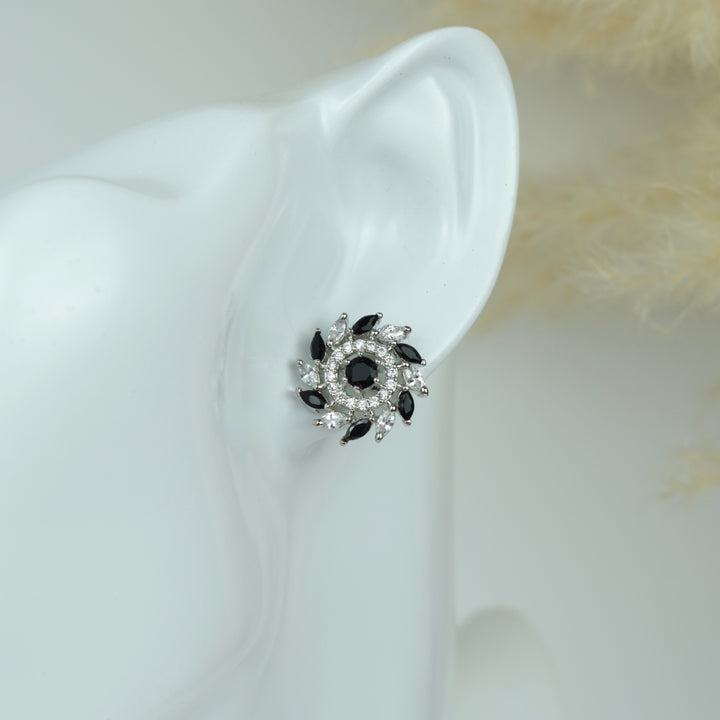 Radiant Stone Cluster Stud Earrings