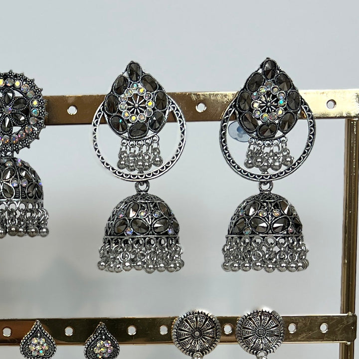 Oxidised Jhumka Earrings