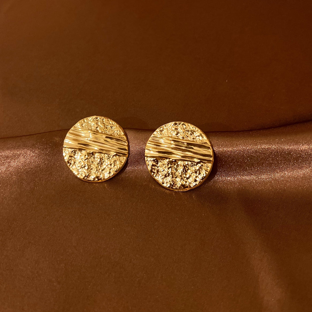 Hammered Gold Disc Earrings